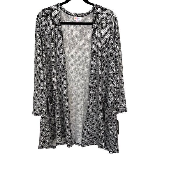 Lularoe Caroline Cardigan Black & White - Size Medium - Picture 1 of 5